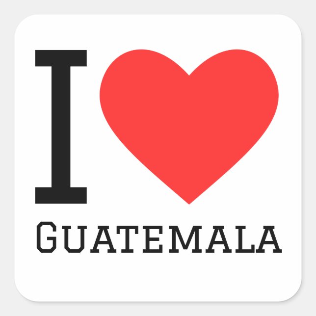 J'adore les Stickers carrés du Guatemala (Devant)
