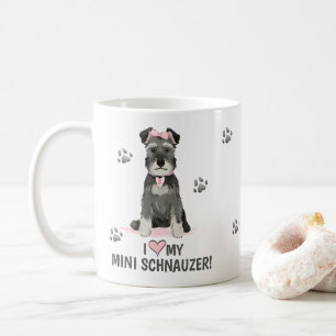 J'adore mon mini schnauzer mug à café rose