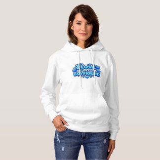 J'adore Mon Petit Ami Blue Heart Y2K Sweat à Capuc