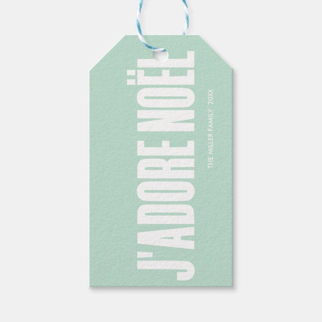 J'adore Noël! Geschenkanhänger (Vorderseite)
