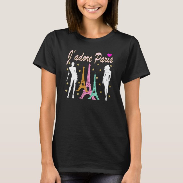 J'ADORE PARIS EIFFEL TOWER DESIGN T-Shirt (Vorderseite)