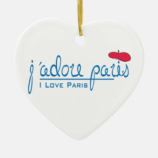j'adore Paris (I Liebe Paris) mit roter Beete Keramikornament (Vorne)