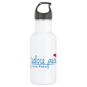 j'adore Paris (I Liebe Paris) mit roter Beete Trinkflasche