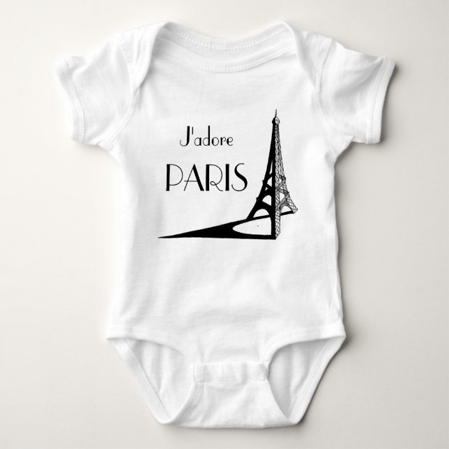 J'adore PARIS Säugling Baby Strampler (Vorderseite)