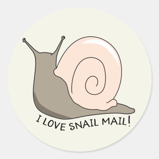 J'adore Snail Mail mignon Sticker rond (Devant)
