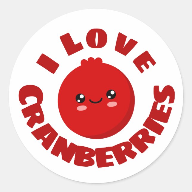 J'adore Sticker Classic Round Cranberries (Devant)