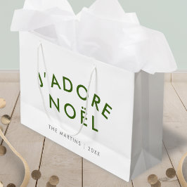 J'adore Weihnachten | Christmas Minimalistisch Gre Große Geschenktüte