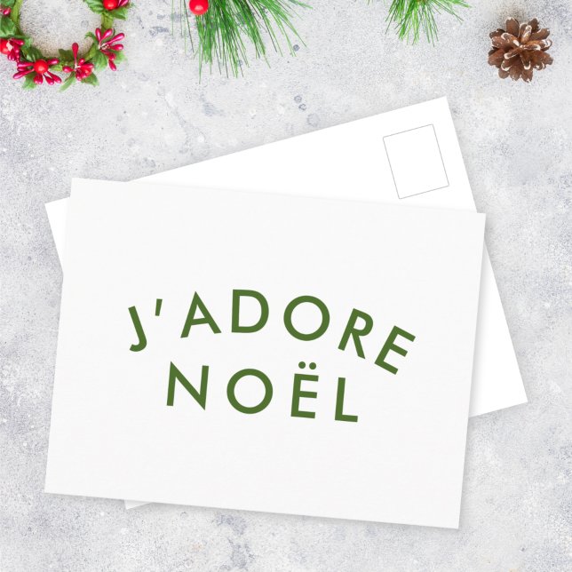 J'adore Weihnachten | Christmas Minimalistisch Gre Postkarte (Von Creator hochgeladen)