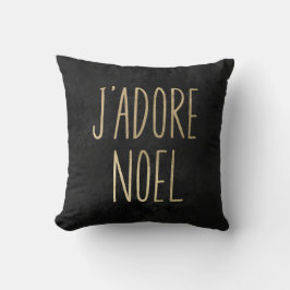J'adore Weihnachten Gold und Schwarz Minimalistisc Kissen