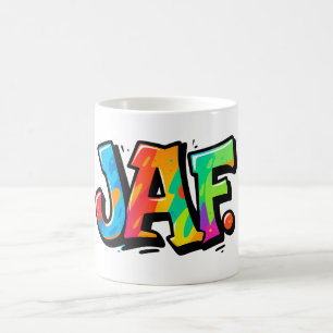 JAF-Graffiti-Stil - bunte urbane Kunsttypografie Kaffeetasse