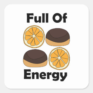 Jaffa Schokoladen-Orangen-Kuchen voller Energie Quadratischer Aufkleber
