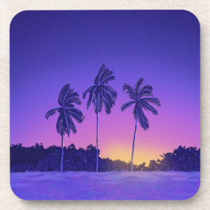 Jag den Sonnenuntergang – Tropische Palme Sonnenun Getränkeuntersetzer