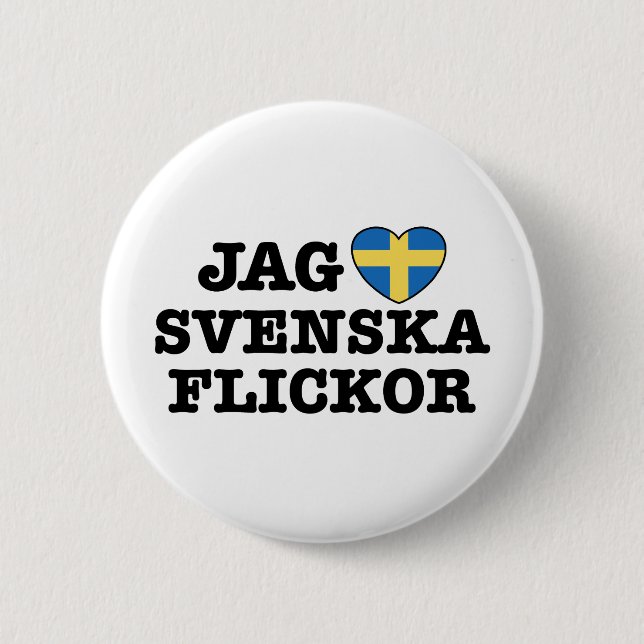 Jag Svenska Flickor Button (Vorderseite)
