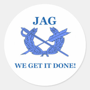 Jag wir machen es fertig runder aufkleber