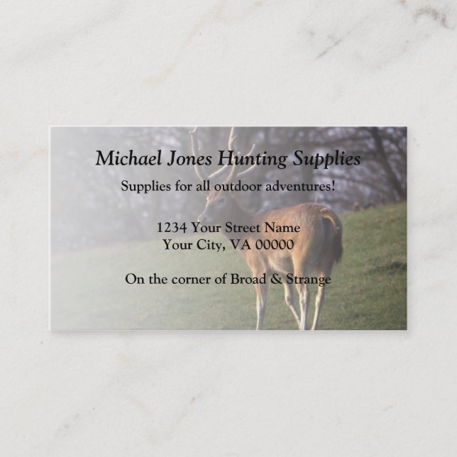 Jagd Abenteuer-Visitenkarte der im Freien Visitenkarte (Vorderseite)