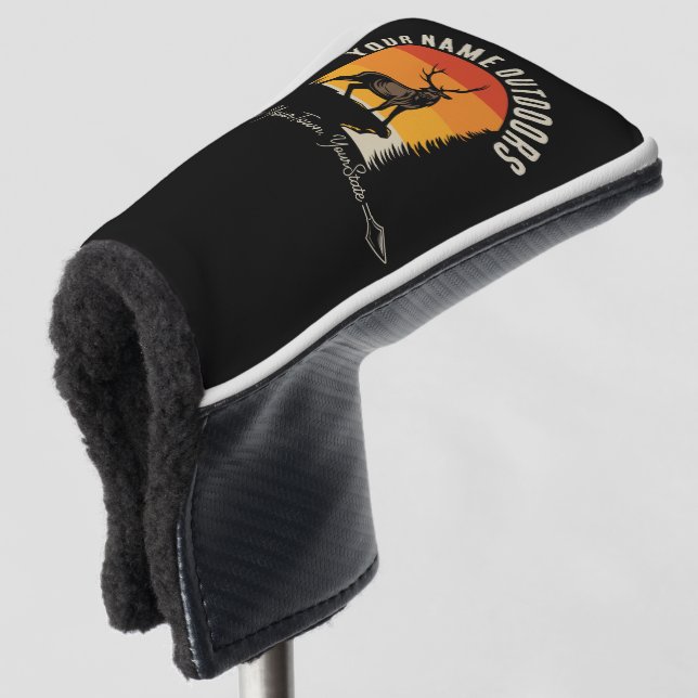 Jagd ADD NAME Außerhalb des Elk Wilderness Camp Golf Headcover (3/4 Vorderseite)