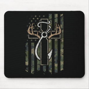Jagd Angeln Glaube - Christlicher Jäger Angler Mousepad