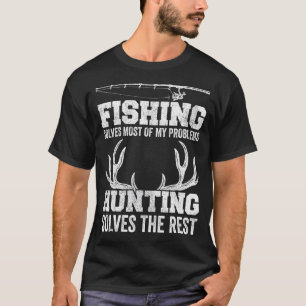 Jagd Angeln Männer Hirschjäger Fischer Vater T-Shirt