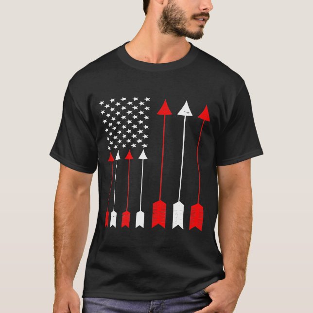 Jagd Archer American Flag Bowhing Junter Men T-Shirt (Vorderseite)