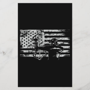 Jagd Archer American Flag Bowhunting Jagen Briefpapier