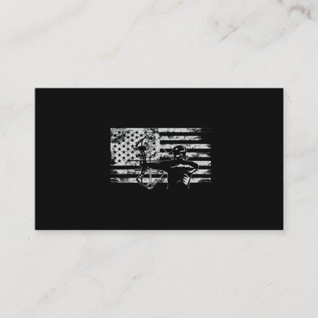 Jagd Archer American Flag Bowhunting Jagen Visitenkarte (Vorderseite)