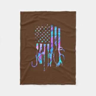 Jagd auf amerikanische Flagge Hologramm  Fleecedecke