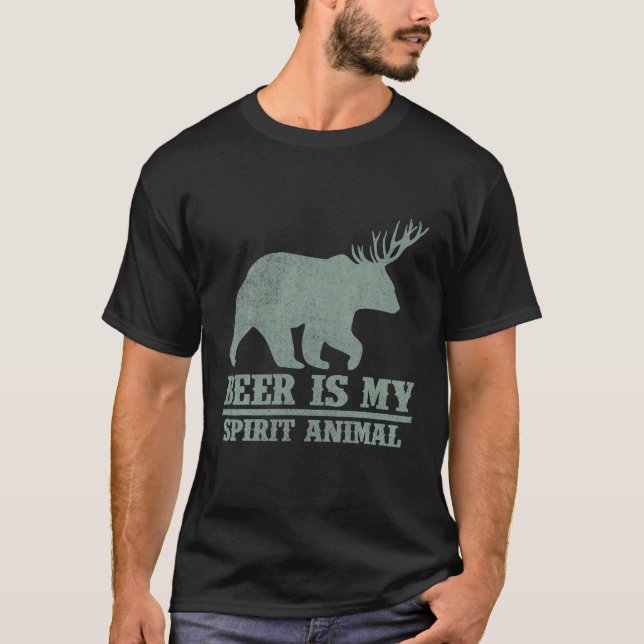 Jagd auf Biergeist Tierbär Hirschbärenwild T-Shirt (Vorderseite)