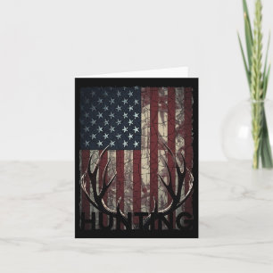 Jagd auf Hirsch Amerikanische Flagge Wilder Jäger Karte