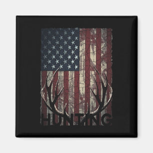Jagd auf Hirsch Amerikanische Flagge Wilder Jäger Magnet