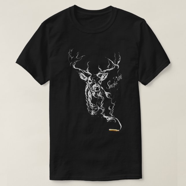 Jagd auf Hirsche Rauchkugel Rauch em Jagd Hirsche  T-Shirt (Design vorne)