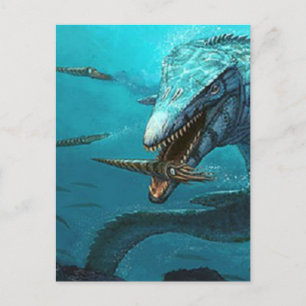 Jagd auf Mosasaurus Postkarte