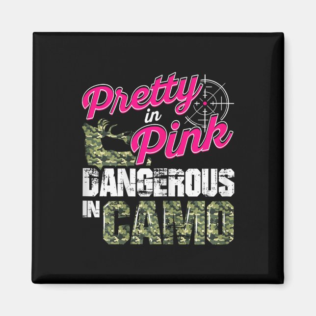 Jagd auf Shirts für Frauen in Camouflage Magnet (Vorne)
