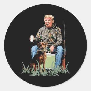 Jagd auf Trump Camouflage Funny Duck Jagdsaison Runder Aufkleber