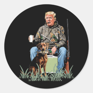 Jagd auf Trump Camouflage Funny Duck Jagdsaison Runder Aufkleber