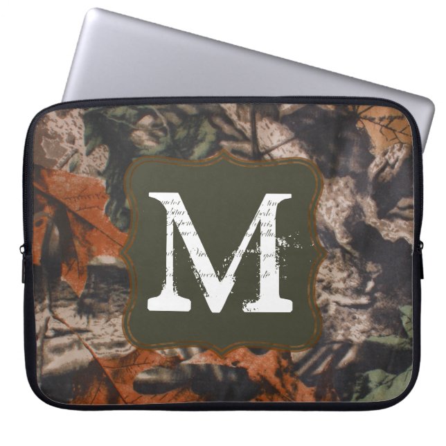 Jagd-Camouflage-Jäger-Camouflage-Monogramm 15" Laptopschutzhülle (Vorderseite)