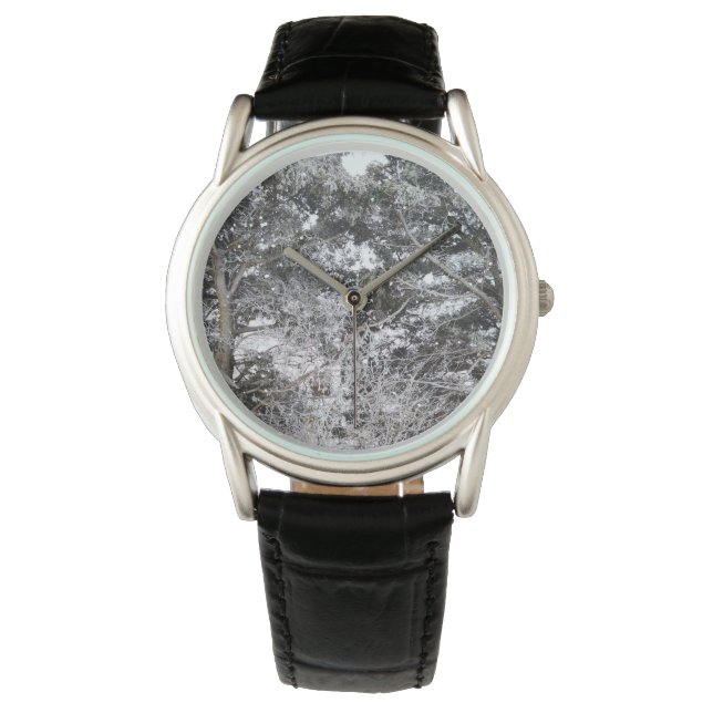 Jagd Camouflage Schneemuster 4 Armbanduhr (Vorderseite)