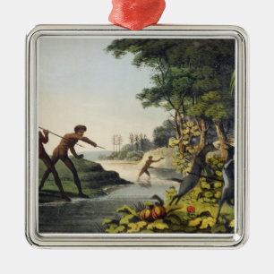 Jagd des Kängurus, Ureinwohner in neuem SüdWale Ornament Aus Metall