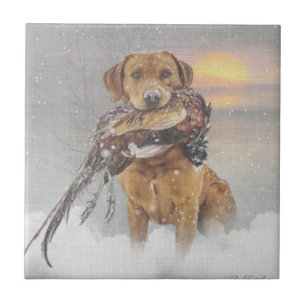Jagd Fasan im Winter Wandteppich Plexiglas Fliese