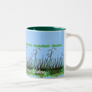Jagd, Fischen, etc. Mir eine Gras-Witwe verlassen Zweifarbige Tasse