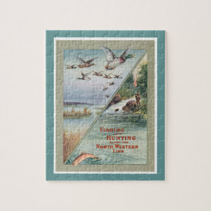 Jagd-Fischen-Plakat-Puzzle