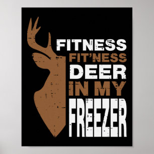 Jagd Fitness Hirsch im Gefrierjäger Männer Jungen  Poster