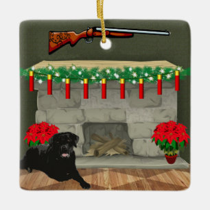 Jagd Hund Shotgun Muschel Lights Weihnachten Keramikornament