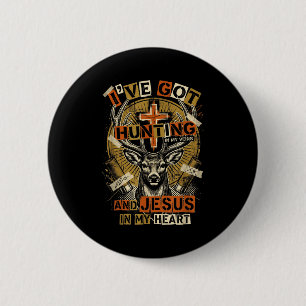 Jagd in meinen Adern Jesus im Herzen Christlicher Button