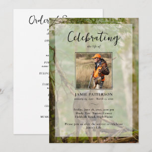 Jagd Jäger Outdoor-Fotografie Trauerprogramm Einladung