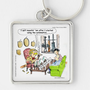 Jagd mit Automatikwerken Funny Gifts & T-Shirts Schlüsselanhänger