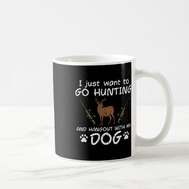 Jagd mit Hund-Funny Hirsche Jäger Männer Kaffeetasse (Rechts)