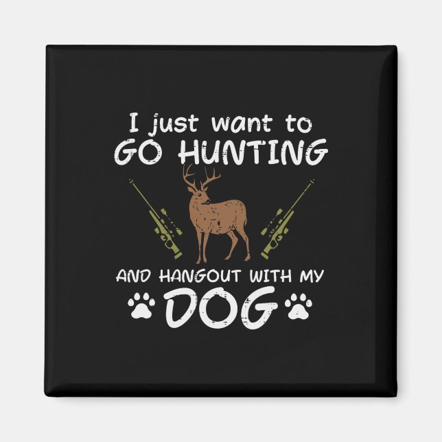 Jagd mit Hund-Funny Hirsche Jäger Männer Magnet (Vorne)