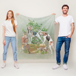 Jagd mit Hunden Fleecedecke