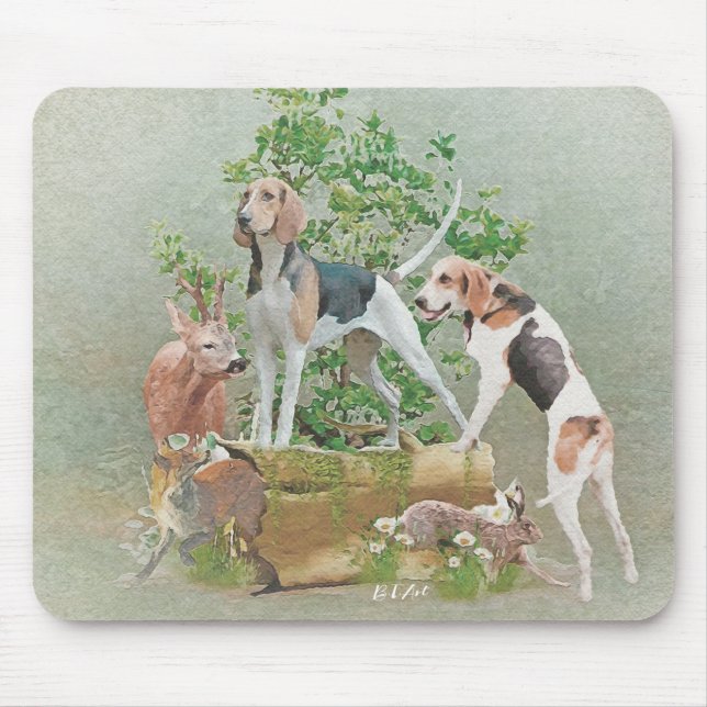 Jagd mit Hunden Mousepad (Vorne)