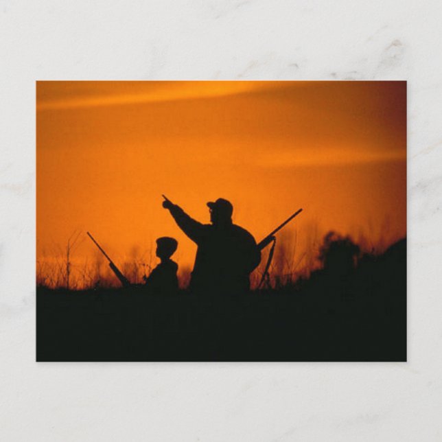 Jagd mit Vater Postkarte (Vorderseite)